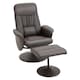 image 1 of HOMCOM PU Leather 2 Pcs Reclining Armchair w/ Ottoman 360° Swivel Brown