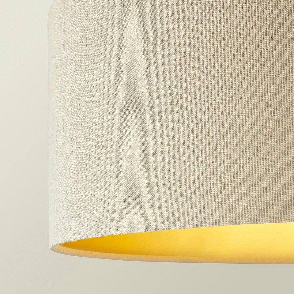 image 1 of ValueLights Britney Marble Floor Lamp with Natural Linen Drum Lamp Shade Gold
