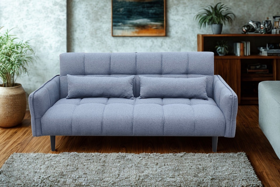 image 1 of Bello 2 Seater Sofa Bed in Grey or Silver | Grey | One Size