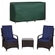 image 1 of Outsunny Rattan 3PCs Chair Table Bistro Set Patio Set w/ Steel Frame