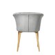 image 5 of Set of 4 Elsa Velvet Dining Chairs with Wooden Legs, Curved Back & Comfortable Seating Grey