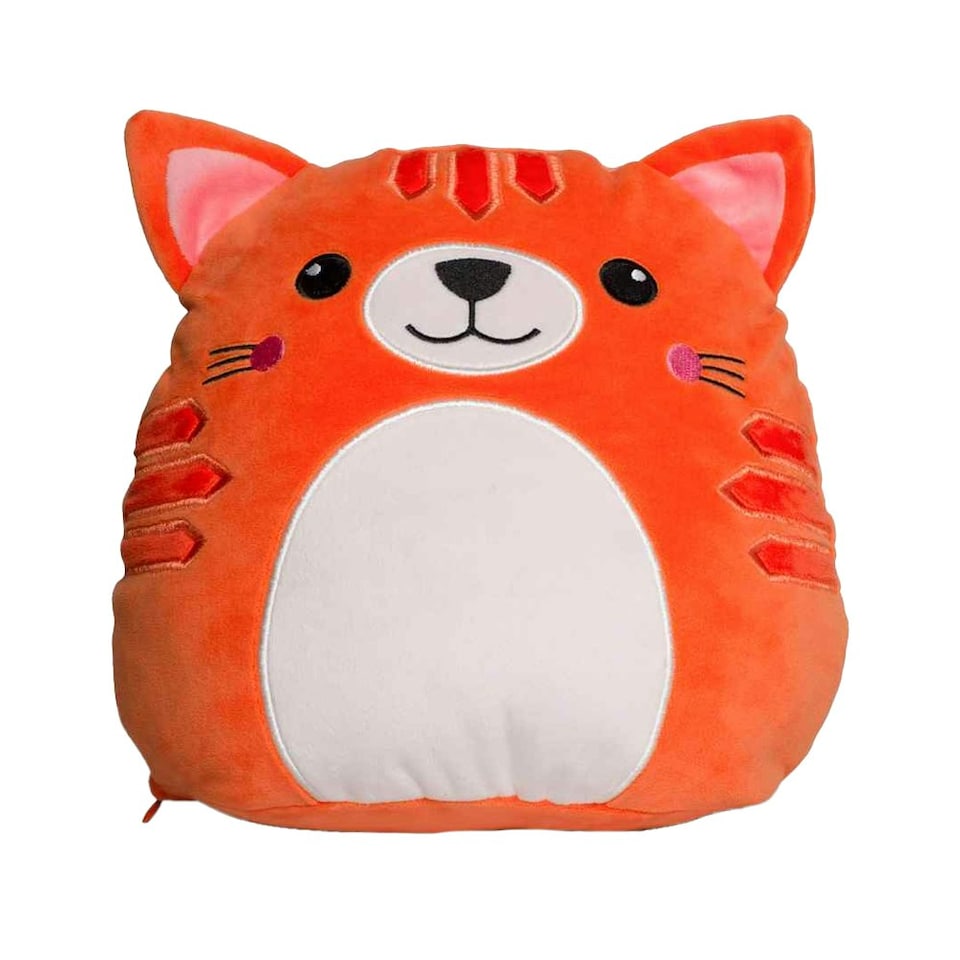 image 1 of Mumbles Squidgy Ginger Cat Plush Toy - Orange - One Size