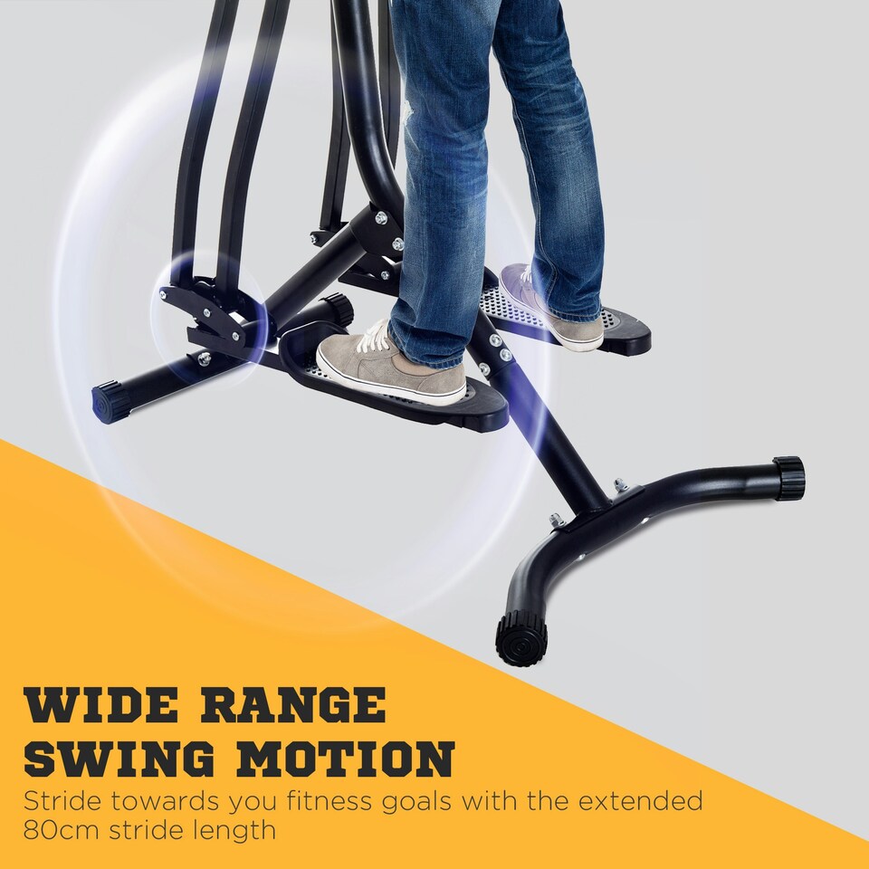 image 1 of HOMCOM Air Walker Glider Cross Trainer Fitness Machine for Home Gym, Black