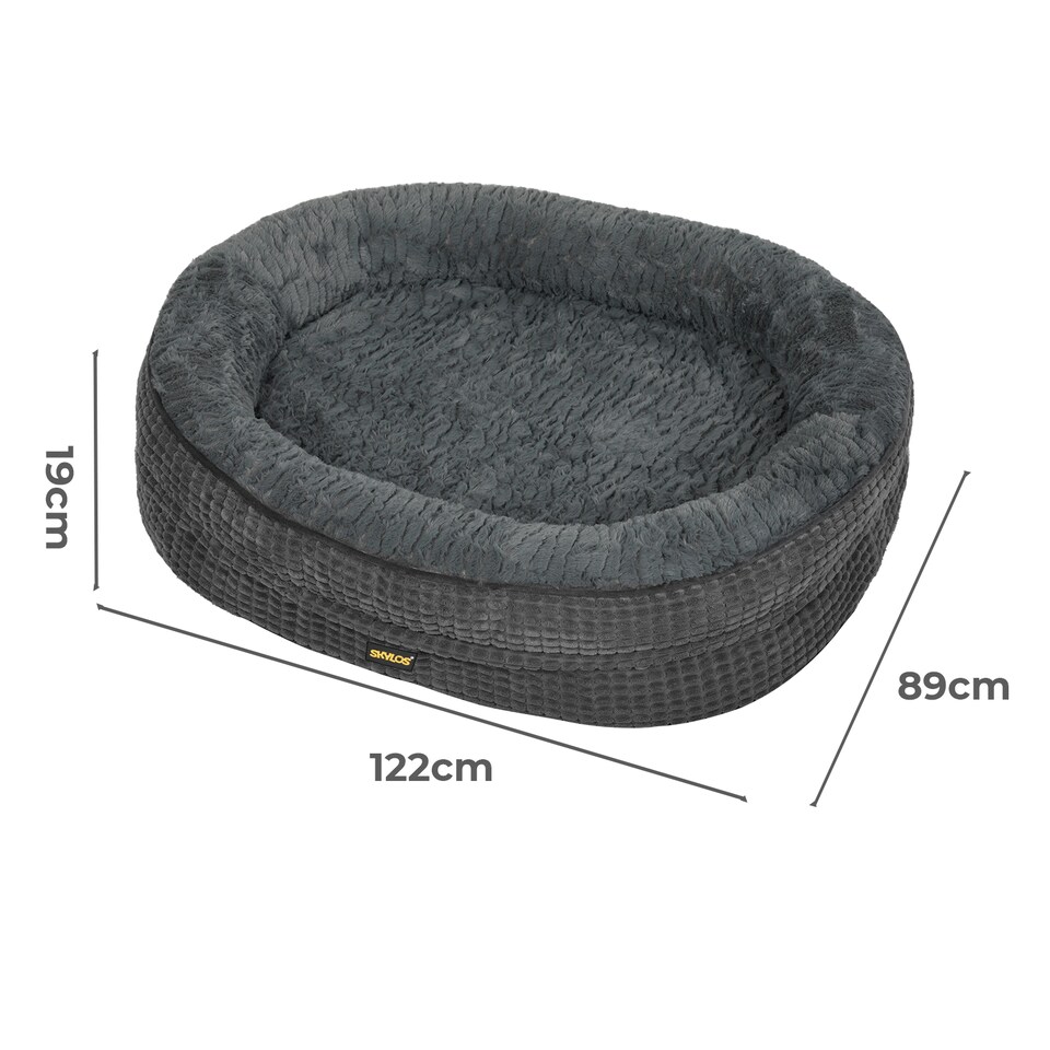 image 1 of Skylos Orthopedic Plush Dog Bed Soft Washable Pet Bed Grey Cosy Cushion XXL Size | Grey | XXL | XXL