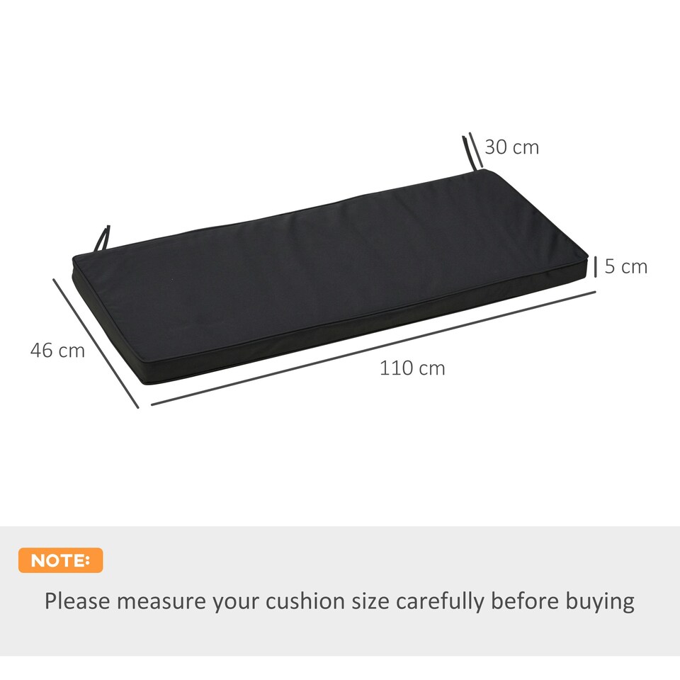 image 1 of Outsunny 2-Seater Bench Cushion Polyester Cover Seat Pad Replacement 