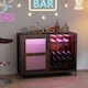 image 9 of COSTWAY Wine Bar Cabinet Liquor Buffet Sideboard with Wheels Brown