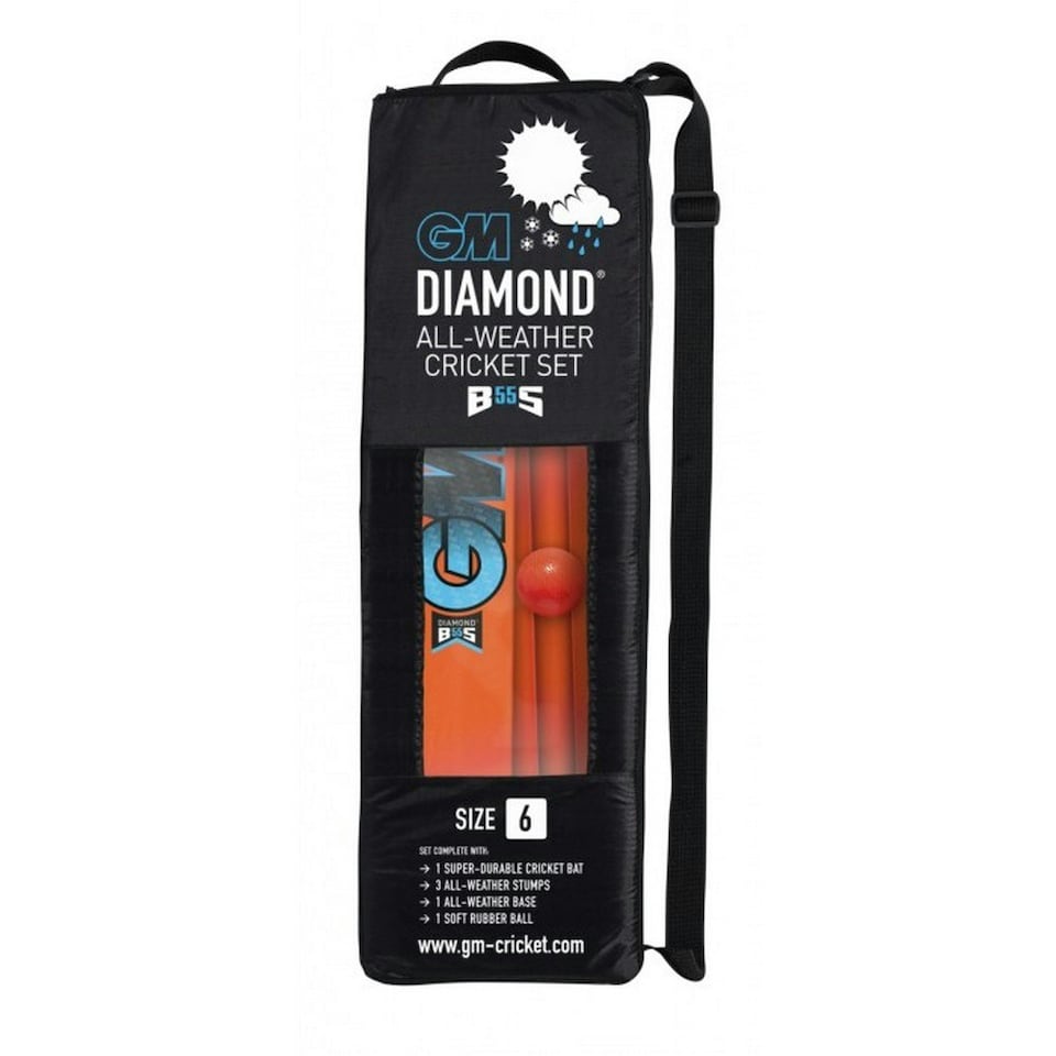 image 1 of Gunn And Moore Diamond Plastic All Weather Cricket Set - Orange/White/Black - 6