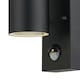 image 7 of Set of 2 Blaze - Black Outdoor Up Down Motion Sensor Wall Lights | Black | Clear | 2