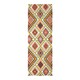 image 2 of Homescapes Oslo Orange, Brown and Yellow Multi Coloured Cotton Diamond Pattern Rug - 66 x 200 cm | Multi | Brown, yellow, cream orange, white and grey