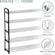 image 5 of House of Home 5 Tier Shoe Rack Freestanding Metal Rail Stand 15-20 Pairs | Black