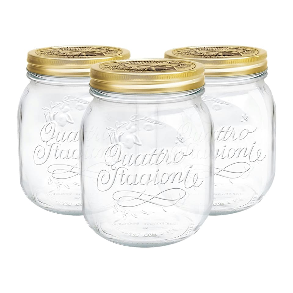 image 1 of Bormioli Rocco Quattro Stagioni Glass Storage Jars - 700ml - Pack of 3