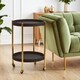 image 1 of Interiors by Premier Two Tier Black Tray Table Trolley Black