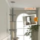 image 6 of PawHut 2-in-1 Hidden Litter Box with Floor-To-Ceiling Cat Tree, Indoor - Grey