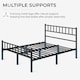 image 5 of Yaheetech 5ft King Metal Bed Frame with Slatted Headboard Black
