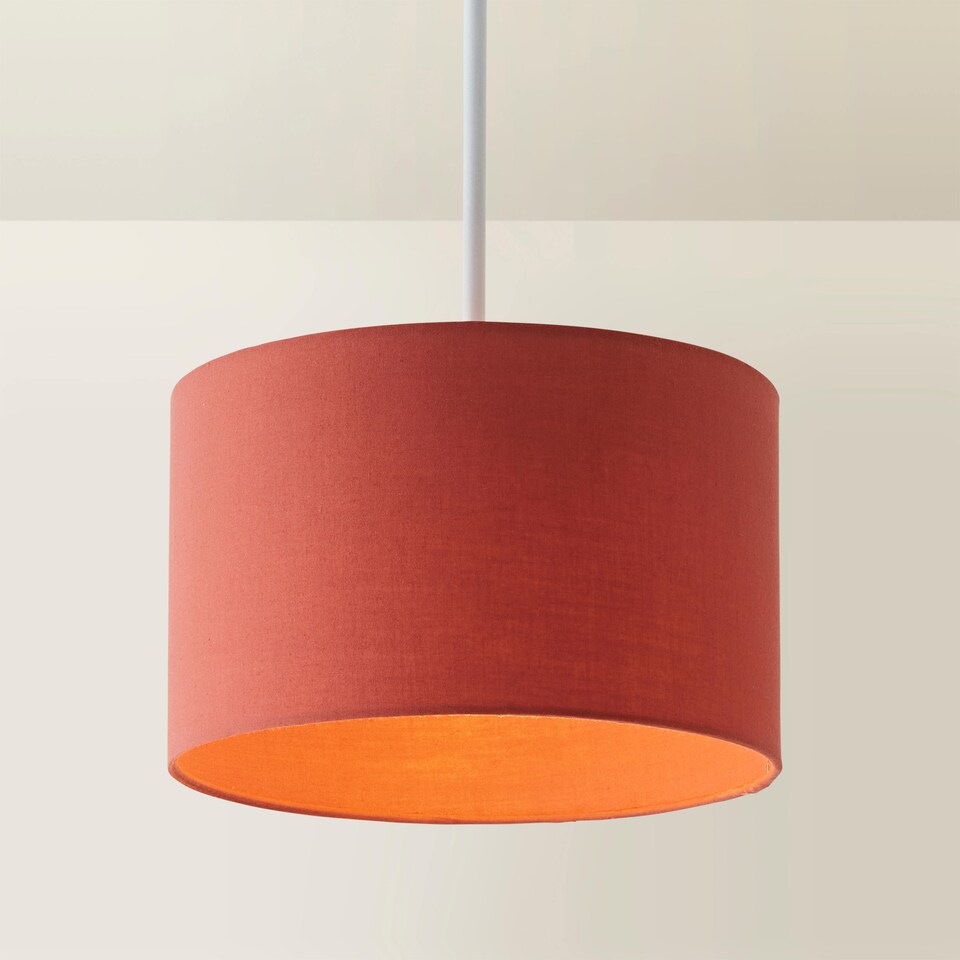 image 1 of ValueLights Reni Small Rust Lamp Shade & Bulb | Orange