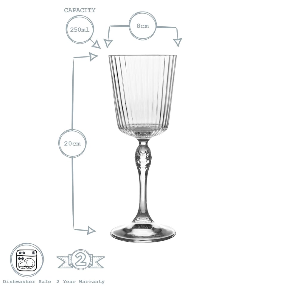 image 1 of Bormioli Rocco America '20s Cocktail Glasses - 250ml - Clear - Pack of 6