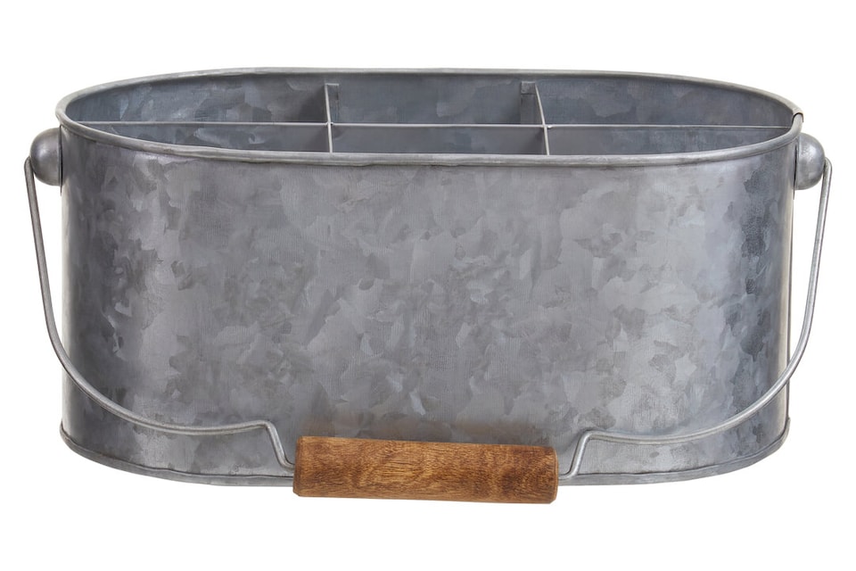image 1 of Drummond 6 Compartment Oval Galvanised Steel Caddy