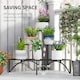 image 3 of Outsunny 3 Tier Metal Corner Plant Stand for Garden Balcony Patio, Black | Black | Black