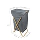 image 5 of JVL Bambanio Foldable Bamboo Laundry Storage Hamper, 100L - Grey Grey