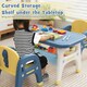 image 5 of COSTWAY 3 Pcs Kids Table and Chair Set Toddler Activity Writing Table Set Arts & Crafts