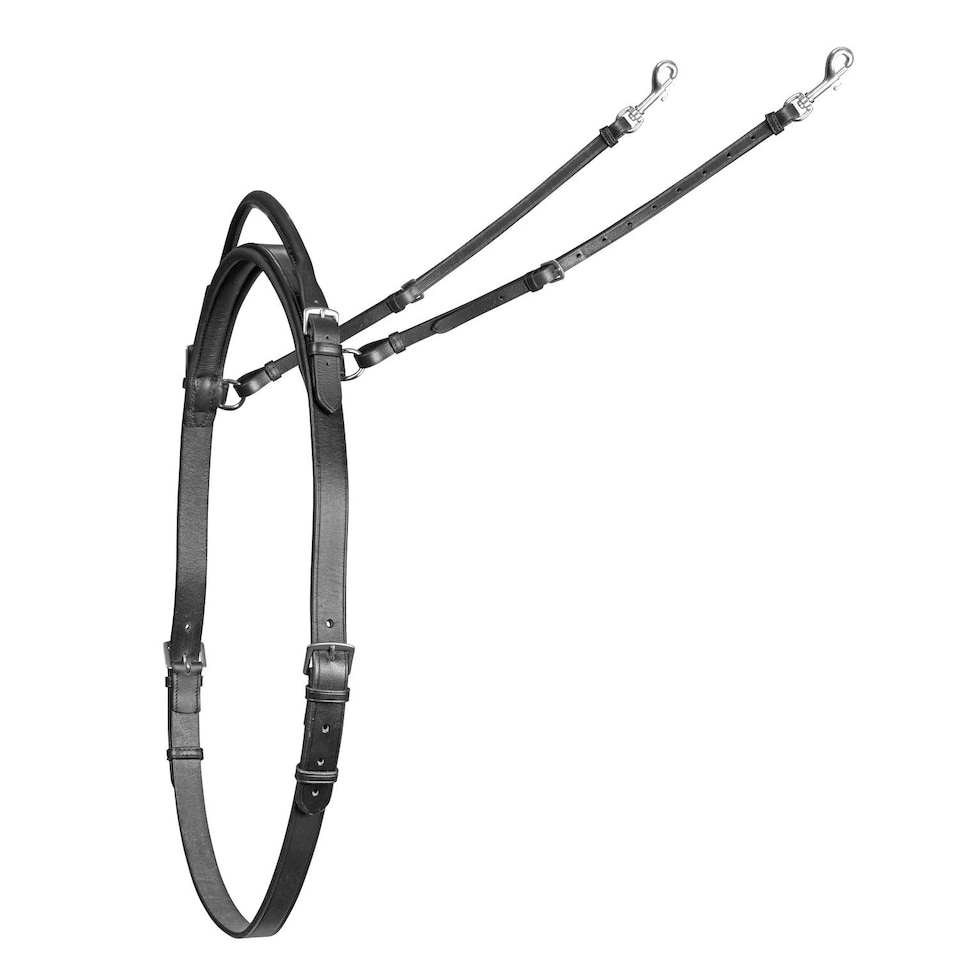 Velociti Gara Leather Horse Neck Strap With Handle - Black - L