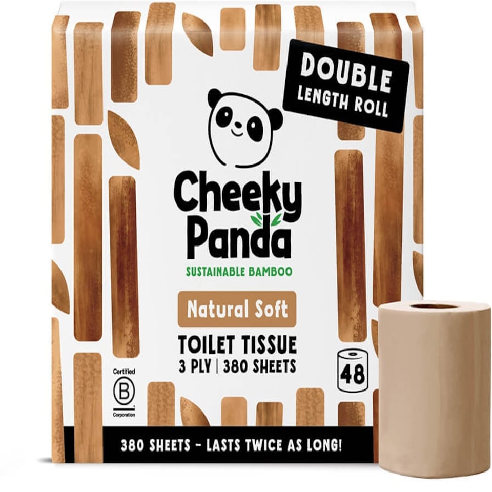 image 1 of Double-Length Natural Colour ("Unbleached") Bamboo Toilet Paper Brown | Size: 12 Rolls