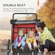 image 4 of HOMCOM 2 Seat Bike Trailer with 5 Point Harness, for 18+ Months, Red