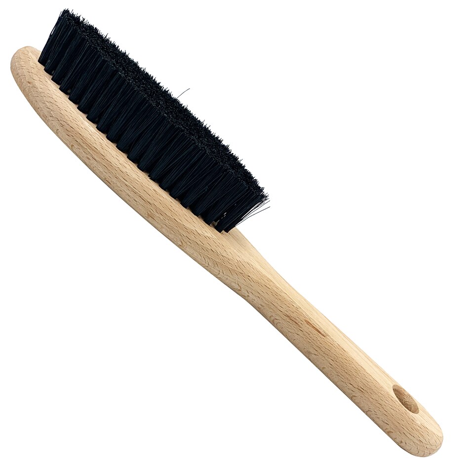 image 1 of Wooden Clothes Brush Synthetic Bristle Brush for Fabrics Lint Brush for Hair Remove