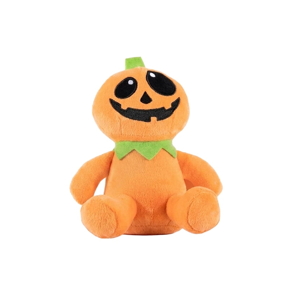 image 1 of Pumpkin Plush Halloween Character Squeaky Dog Toy 17cm