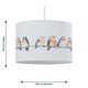 image 9 of First Choice Lighting Set of 2 Branch Bird Print Linen Easy Fit 30cm Pendant Shades Multi