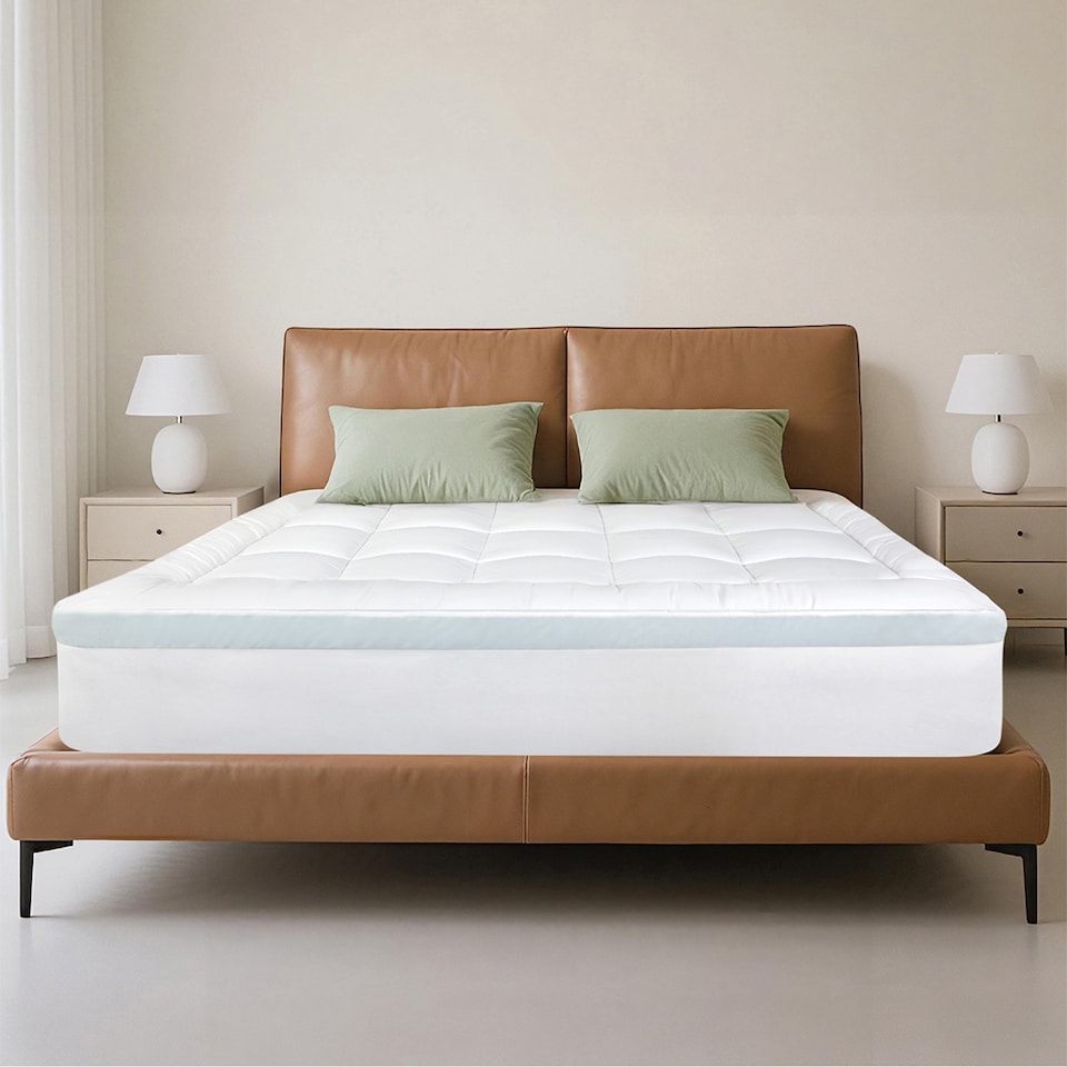 image 1 of Lavio Quilted Mattress Protector Thick Cooling Gel Memory Foam Bed Cover | White | King