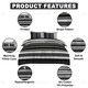 image 4 of VELVETIO Seth Complete Duvet Cover Set with Fitted Sheet Cosy Quilt Coverlet Grey | Single