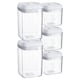 image 1 of Argon Tableware 5pc Food Storage Containers Set - White Airtight Plastic Storage Pantry Food Organiser with Flip Lock Lid 2 Sizes