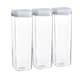 image 1 of Argon Tableware 3x Food Storage Containers - 1.9 Litre - White Airtight Plastic Storage Pantry Food Organiser with Flip Lock Lid