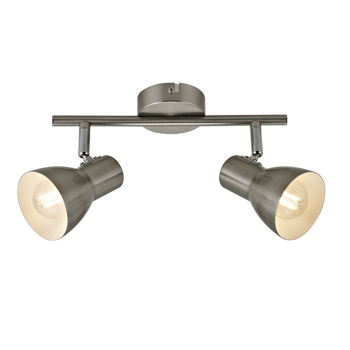 Netlighting Riado Twin Ceiling Spotlight Satin Nickel 2xE14 in Grey