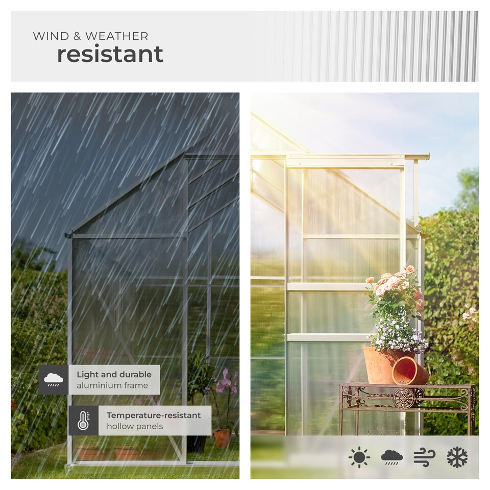 image 1 of Aluminium greenhouse with foundation, UV-resistant