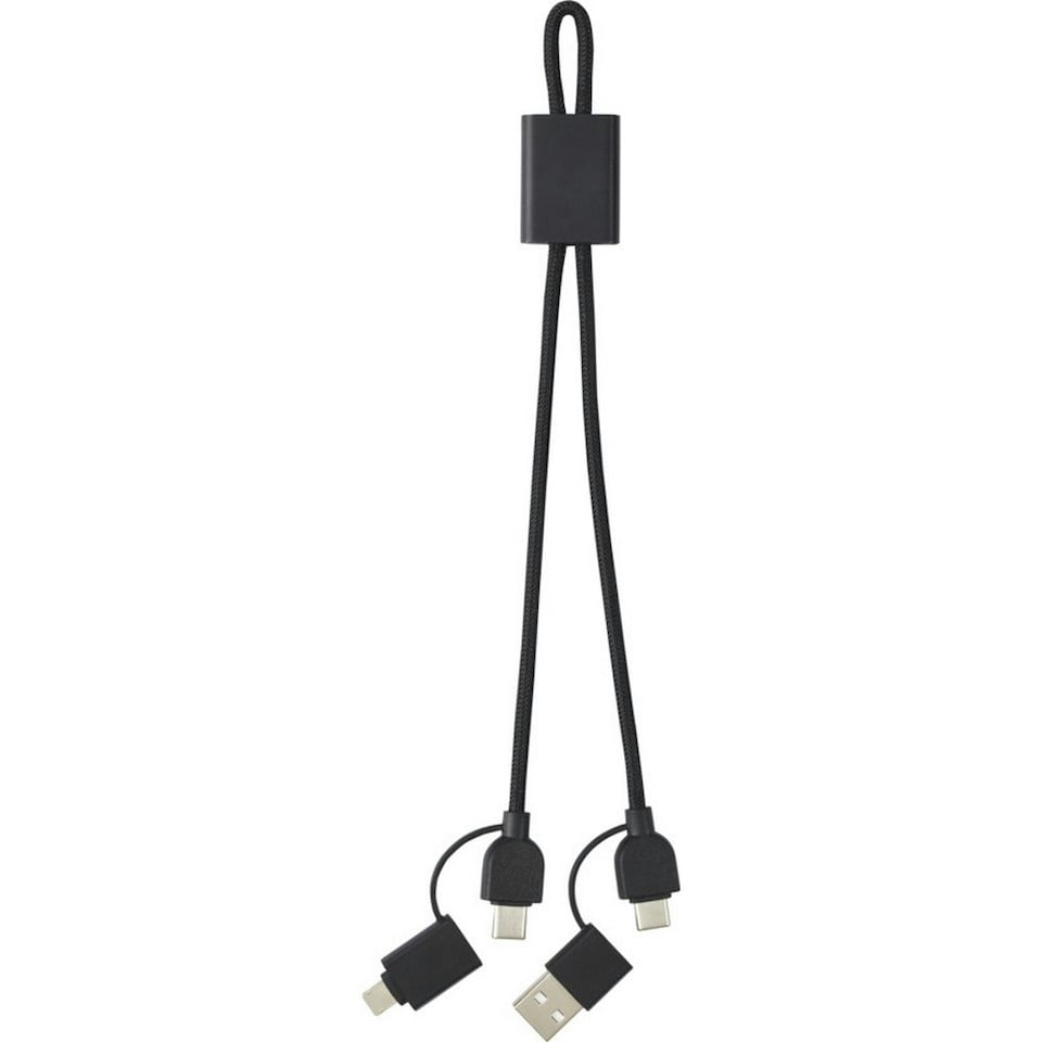 image 1 of Tekio Aluminium 6-In-1 Mobile Phone Charger - Solid Black - One Size