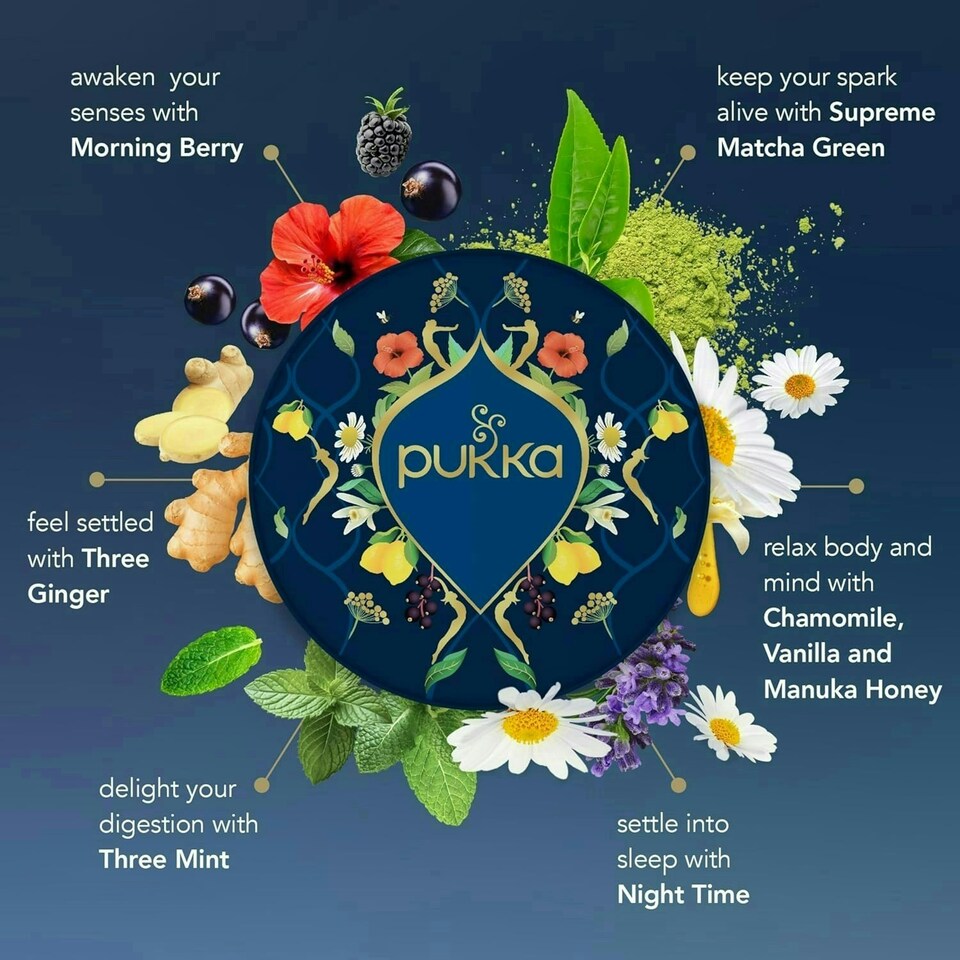 image 1 of Pukka Herbs Luxury Organic Herbal Tea Gift Set, 90 Teabags, 6 Distinct Flavours