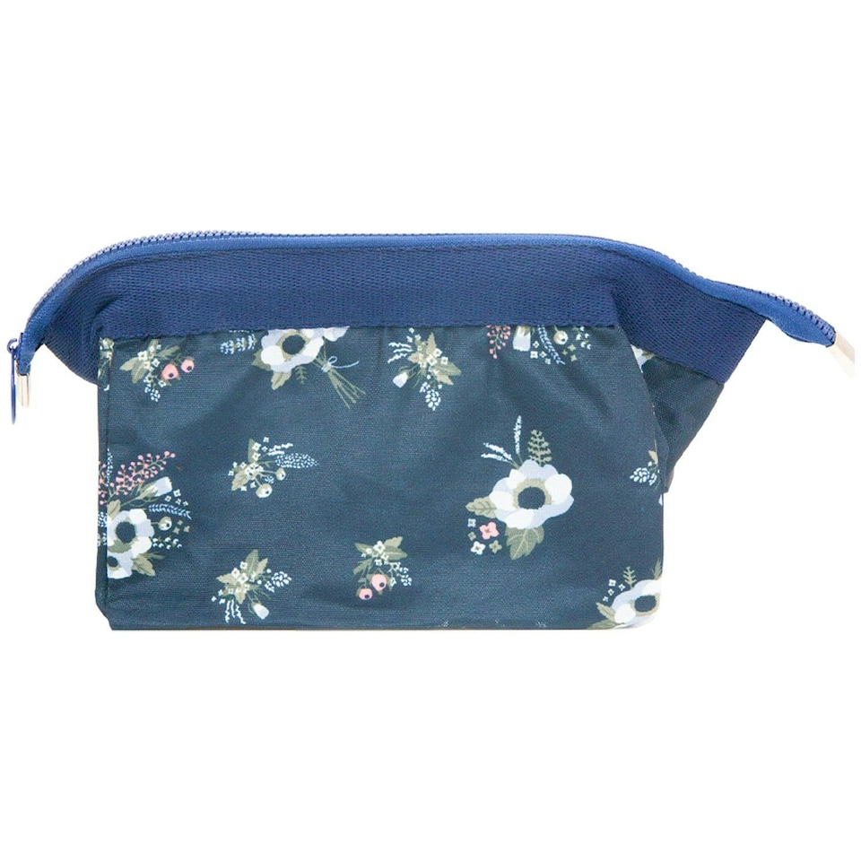 image 1 of Envie Fashionable Waterproof & Portable Cosmetic Bag, Blue Flower