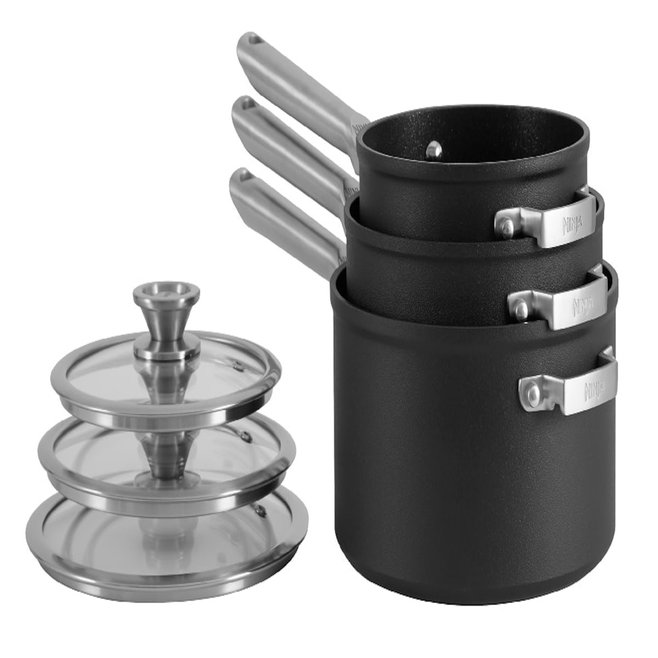 image 1 of Ninja ZEROSTICK Stackable 3-Piece Saucepan Set - C53000UK N/A