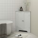 image 2 of kleankin Corner Bathroom Cabinet, Recessed Doors and Adjustable Shelf, White