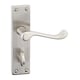 image 1 of Door Handles Set Victorian Scroll Metal Lever Latch Internal External | Silver | Satin Nickel Bathroom