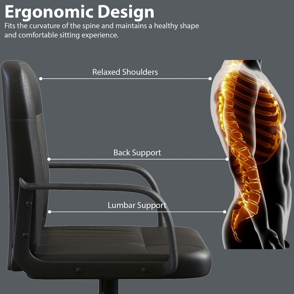 image 1 of Vida Designs Morton Office Chair Computer Desk Table Chair, Black