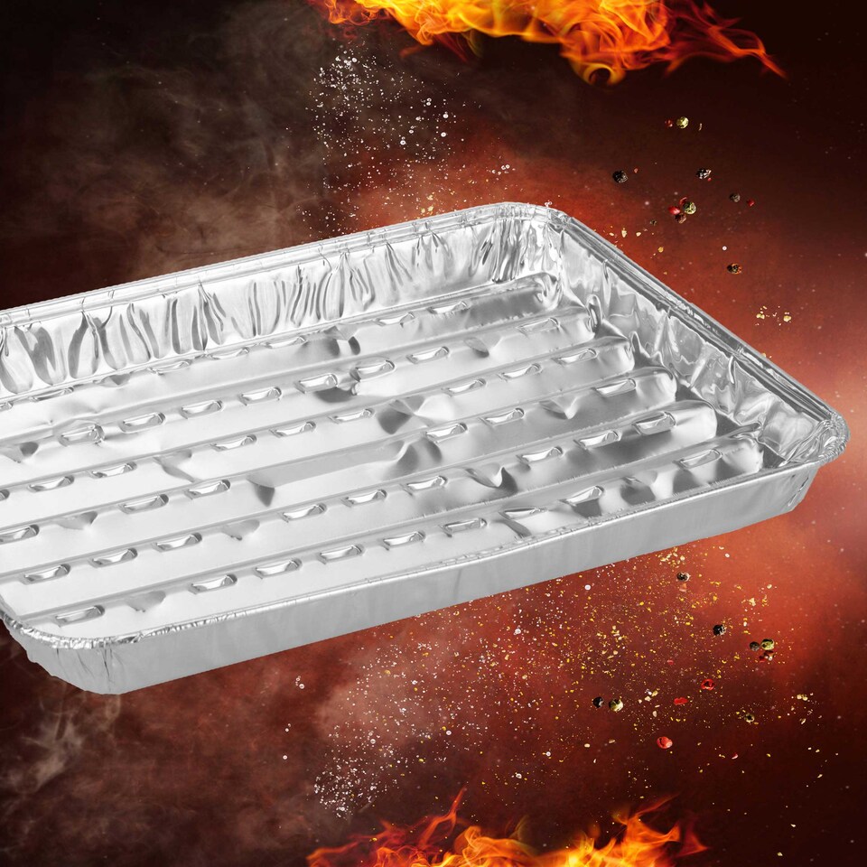 image 1 of PMS BBQ Aluminium Grill Trays Assorted Sizes 5-Pack