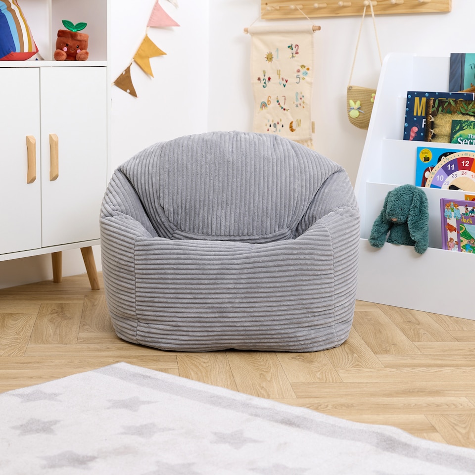 image 1 of Kids High Rest Beanbag Corduroy Light Grey | Grey | Grey | 1