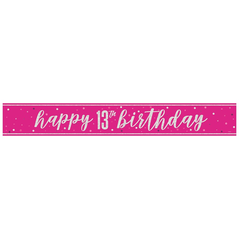 GLITTER PINK 13 PRISM BANNER-9FT - UNIQUE N/A