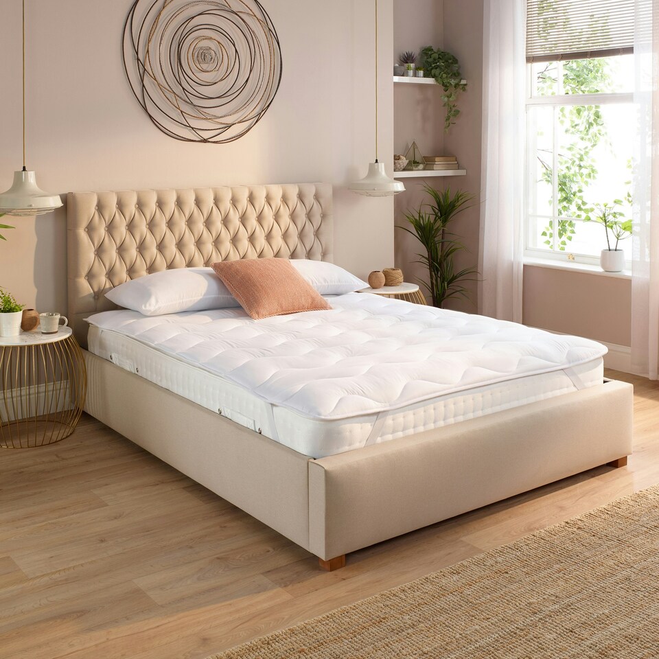 image 1 of Slumberdown Sleep Soundly Climate Control Mattress Topper, 2.5cm, Single | White | Single