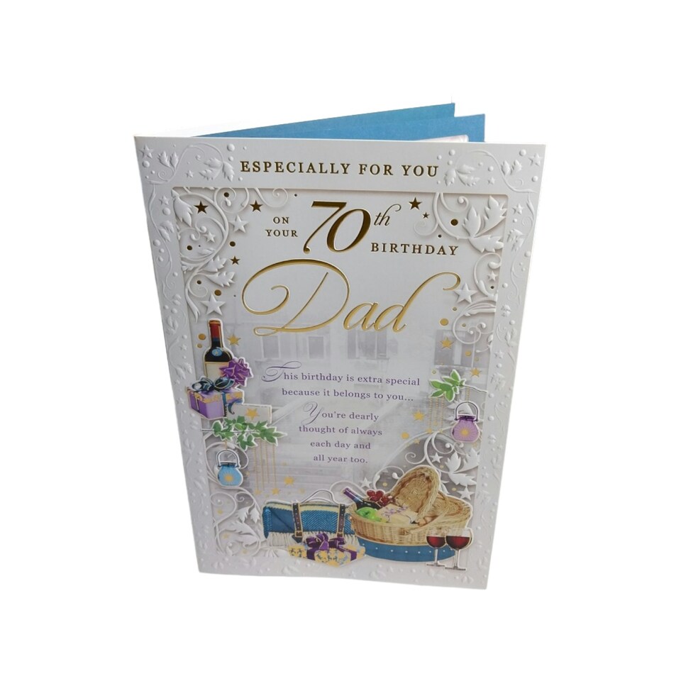 image 1 of On Your 70th Birthday Dad Opacity Card