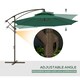 image 4 of Outsunny 2.7m Cantilever Banana Parasol Outdoor Sun Shade w/ Crank, Green