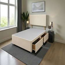 Emily No Draw Divan Bed Base with Headboard Plush Velvet